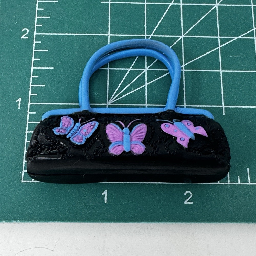 Barbie My Scene Doll Butterfly Bag Purse Accessory Rare Black Blue Mattel Pink - Picture 5 of 6